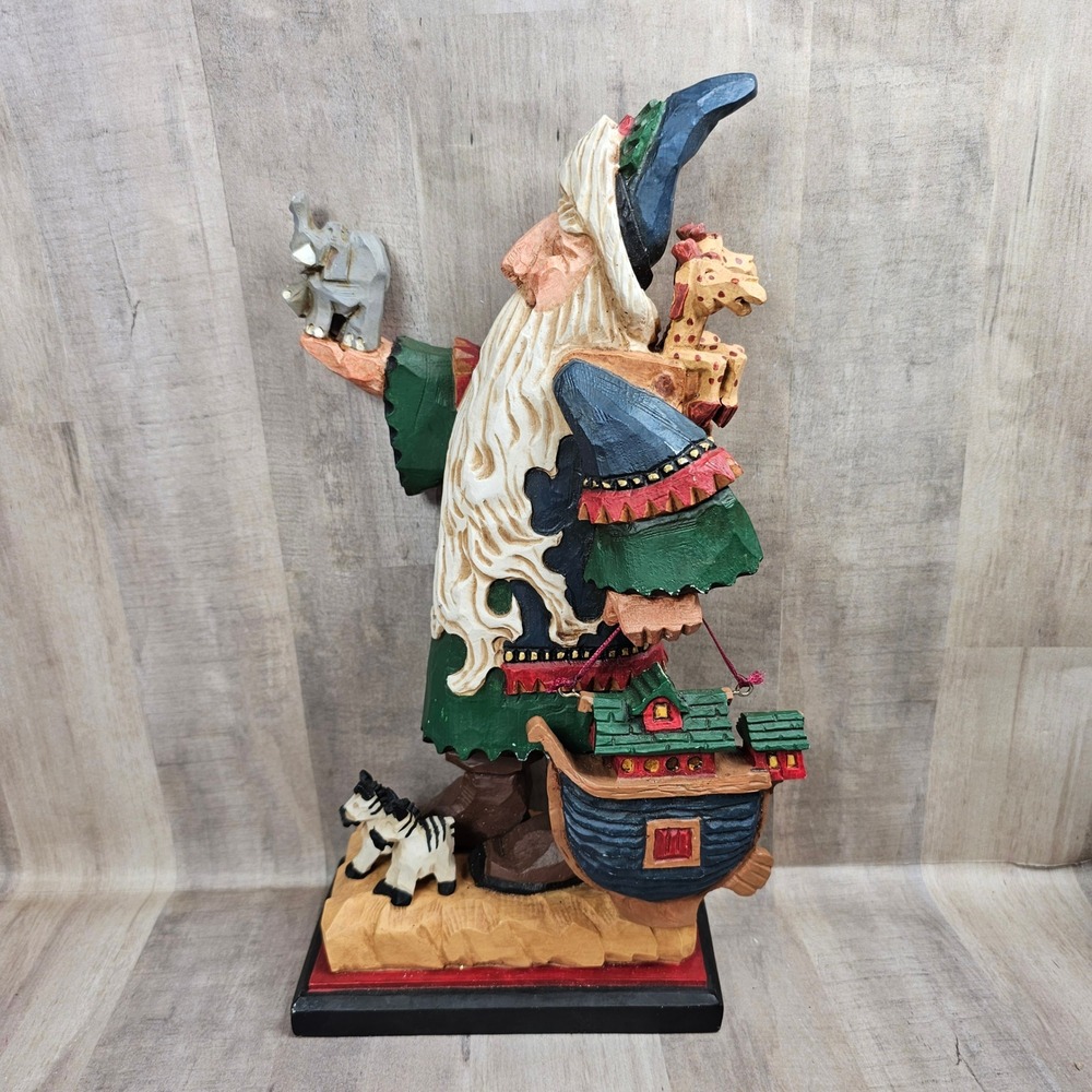 Vintage Noahs Ark Santa St.Nick Hand Carved Look Christmas Folk Art Frykman
